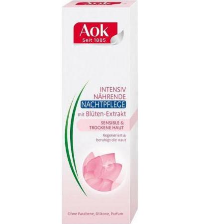 Aok Intesiv Nährende Nachtpflege mit Blüten Extrakt empfindliche und trockene Haut 50ml 50 ml