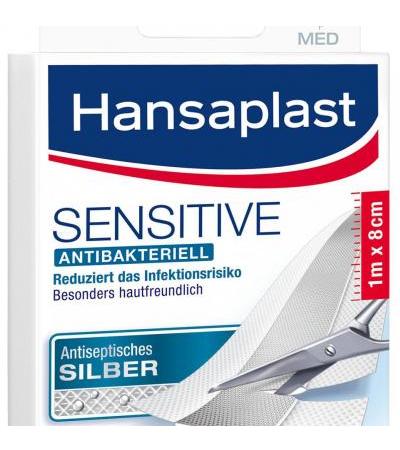 Hansaplast Sensitive MED antibakteriell 1m x 8cm 1 Stk.