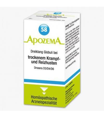 Apozema Dreiklang Globuli bei trockenem Krampf- und Reizhusten Nr. 58 (Drosera D3/D4/D6)ampf- und Reizhusten 15 g