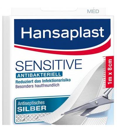 Hansaplast Sensitive MED antibakteriell 1m x 8cm 1 Stk.