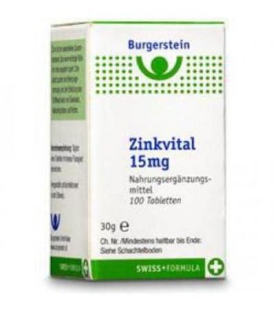 Burgerstein Zink Vital Tabletten 15mg 100 Stück 100 Stk.